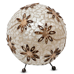 Настольная лампа из перламутра на металлическом каркасе Indonesian Ball варинант исполнения - 1 | Loft Concept в Москве