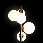 Подвесной светильник с 5-ю белыми шарообразными плафонами Bubble Chandelier варинант исполнения - 4 | Loft Concept в Москве
