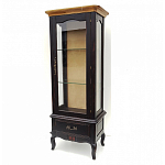 Витрина однодверная с ящиком и 3-мя полками из массива березы Vintage варинант исполнения - 1 | Loft Concept в Москве