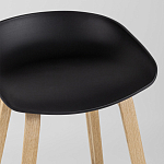 Барный стул на ножках из натурального дерева Boras Black варинант исполнения - 7 | Loft Concept в Москве