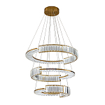 Светодиодная трехъярусная кольцевая люстра из хрусталя и стали с пультом для регулировки света Maude Crystal Light варинант исполнения - 1 | Loft Concept в Москве