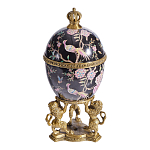 Шкатулка в форме яйца на величественных львах из фарфора с бронзовыми элементами Eden Garden варинант исполнения - 1 | Loft Concept в Москве