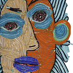 Арт-Объект плетеный из нитей Абстрактный портрет Joana Schneider  варинант исполнения - 1 | Loft Concept в Москве