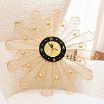 Часы настенные из металла в виде солнца с чёрным циферблатом Mirror Tower Clock варинант исполнения - 4 | Loft Concept в Москве