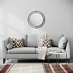 Настенное зеркало круглой формы в черной металлической раме BUBBLE MIRROR BLACK варинант исполнения - 3 | Loft Concept в Москве