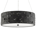 Люстра в форме цилиндра с чёрным фактурным абажуром Round Necklines варинант исполнения - 4 | Loft Concept в Москве