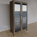 Дизайнерский шкаф витрина Elsa Dreams Walnut с 4-мя ящиками варинант исполнения - 3 | Loft Concept в Москве