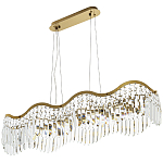 Линейная люстра с подвесками из хрусталя Ludivine Linear Chandelier варинант исполнения - 1 | Loft Concept в Москве