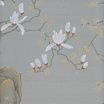 Обои ручная роспись Summer Night Blossom Colourway SC-122 on Wood Ash slub silk варинант исполнения - 2 | Loft Concept в Москве