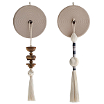 Аксессуар на стену диск с деревянными бусинами Wall Decor Thread Disc  варинант исполнения - 4 | Loft Concept в Москве