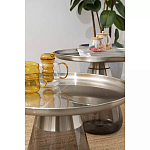 Кофейный столик с основанием из закаленного стекла Classic Round Gray Table варинант исполнения - 3 | Loft Concept в Москве