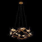 Люстра подвесная с прозрачными стеклянными птичками на ветвях Диаметр 80 см Serip Voa варинант исполнения - 5 | Loft Concept в Москве