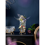 Ваза стеклянная прозрачная с бронзовым основанием в виде ветвей и фарфоровыми птичками Eden Garden варинант исполнения - 4 | Loft Concept в Москве