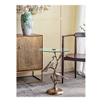 Столик с круглой стеклянной столешницей и корпусом в виде двух павлинов на ветке Table Two Peacocks варинант исполнения - 6 | Loft Concept в Москве