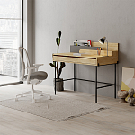 Стол письменный с выдвижным ящиком цвета древесины LEILA WORKING TABLE OAK ANTHRACITE варинант исполнения - 8 | Loft Concept в Москве