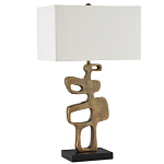 Настольная лампа с фигурным каркасом и прямоугольным тканевым абажуром Brutalist Profile варинант исполнения - 4 | Loft Concept в Москве