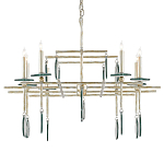 Люстра линейная с круглыми прозрачными подвесками  Horizontal Rectangular Chandelier варинант исполнения - 4 | Loft Concept в Москве