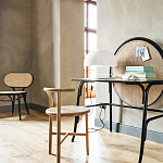 Письменный стол с круглой плетёной панелью для крепления заметок Allegory варинант исполнения - 2 | Loft Concept в Москве