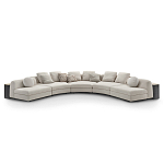 Большой угловой Диван California трансформер с приставными деревянными модулями   варинант исполнения - 1 | Loft Concept в Москве