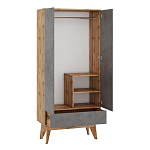 Шкаф с фасадом цвета серый бетон Grace of Furniture варинант исполнения - 2 | Loft Concept в Москве