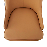 Стул оранжевый с высокой спинкой из искуственной кожи на серых металлических ножках Enigma Orange варинант исполнения - 3 | Loft Concept в Москве