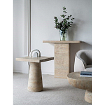 Столик приставной с квадратной столешницей Textured Cream Table варинант исполнения - 7 | Loft Concept в Москве