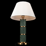 Настольная лампа на основании из зеленого мрамора с белым абажуром Noelia Green варинант исполнения - 4 | Loft Concept в Москве