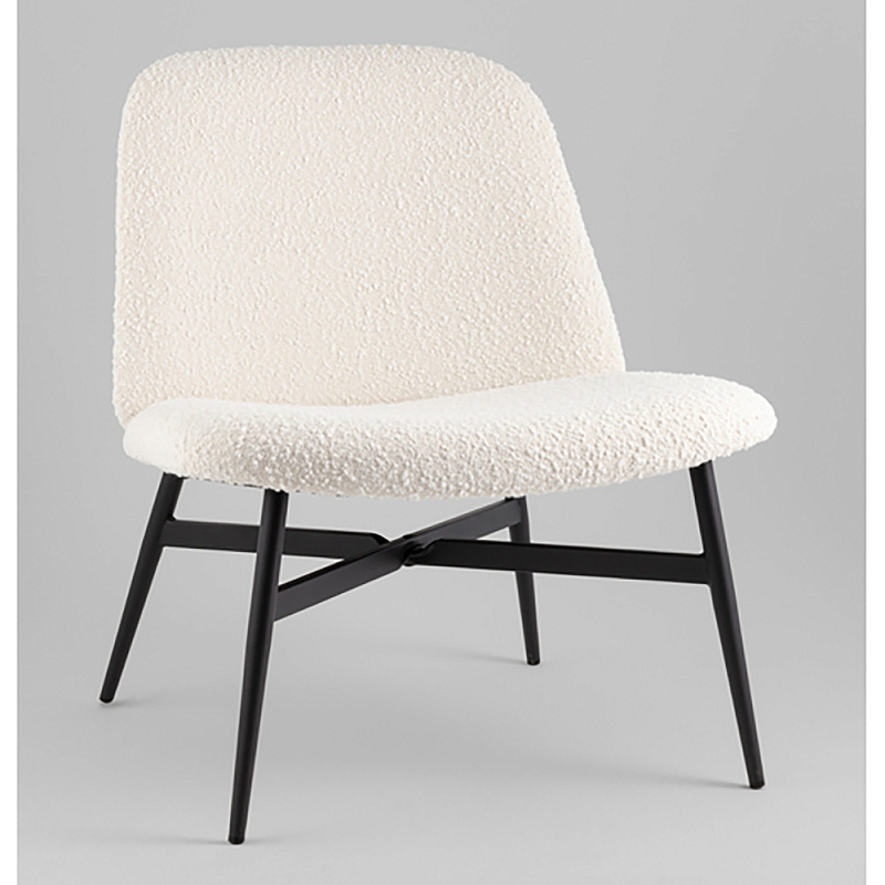 Кресло лаунж Ease белый Белый Черный в Москве | Loft Concept 