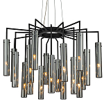 Люстра со стеклянными цилиндрическими плафонами Luminous Cylinders Smoky варинант исполнения - 3 | Loft Concept в Москве