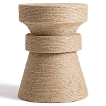 Приставной стол с отделкой из джута Juti D35 см варинант исполнения - 2 | Loft Concept в Москве