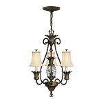 Люстра бронзового цвета с 3-мя кремовыми текстильными абажурами Hinkley варинант исполнения - 2 | Loft Concept в Москве