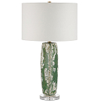 Настольная лампа керамическая с кремовым абажуром Scenic Column варинант исполнения - 5 | Loft Concept в Москве