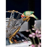 Чаша из прозрачного стекла на бронзовых ножках с фигурками попугаев Eden Garden варинант исполнения - 3 | Loft Concept в Москве