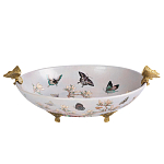 Белое фарфоровое блюдо с изображением бабочек Eden Garden варинант исполнения - 1 | Loft Concept в Москве