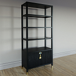 Стеллаж со стеклянными полками Elsa Dreams Black варинант исполнения - 1 | Loft Concept в Москве