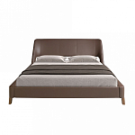 Кровать двуспальная с изголовьем из экокожи шоколадно-коричневого цвета Modern Look варинант исполнения - 4 | Loft Concept в Москве