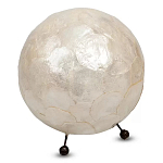 Настольная лампа из перламутра на металлическом каркасе Indonesian Egg варинант исполнения - 2 | Loft Concept в Москве