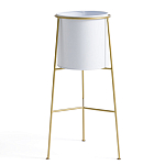 Кашпо из металла и латуни Elegance Elevated Planters белое варинант исполнения - 1 | Loft Concept в Москве