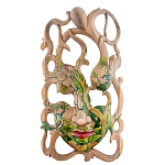 Маска деревянная резная расписная Tropical Paradise варинант исполнения - 1 | Loft Concept в Москве