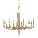 Люстра дизайнерская золотого цвета с 6-ю лампами на изогнутых рожках с текстурной поверхностью Hinkley варинант исполнения - 1 | Loft Concept в Москве