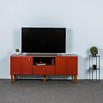 ТВ-тумба красная из массива бука с 2-мя дверками и ящиком Wenge Light варинант исполнения - 7 | Loft Concept в Москве