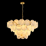 Люстра подвесная четырехъярусная с подвесками в форме дисков Cryptocrystalline Stone варинант исполнения - 1 | Loft Concept в Москве