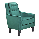 Кресло с мягкой обивкой из велюра на 4-х ножках из массива березы Scarlett Armchair green варинант исполнения - 1 | Loft Concept в Москве