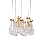 Люстра с 7-ю прозрачными плафонами из стекла в форме капли Lucid Rain  варинант исполнения - 1 | Loft Concept в Москве