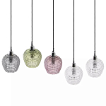 Подвесной светильник каскадный с 5-ю фактурными стеклянными плафонами Cascade with Relief Lampshades варинант исполнения - 2 | Loft Concept в Москве