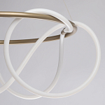 Люстра подвесная круглая золотого цвета с белыми изогнутыми световыми линиями Luke Lampco Tracer Lamp варинант исполнения - 6 | Loft Concept в Москве