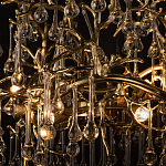 Подвесная люстра в виде ветвей деревьев золотого цвета с прозрачными подвесками-каплями 8 и 14 ламп Droplet Chandelier варинант исполнения - 7 | Loft Concept в Москве