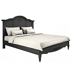 Кровать черная из массива бука с основанием и жестким изголовьем Black Provence варинант исполнения - 1 | Loft Concept в Москве