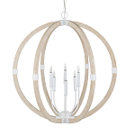 Подвесной светильник из дерева в форме сферы Eco Light варинант исполнения - 3 | Loft Concept в Москве