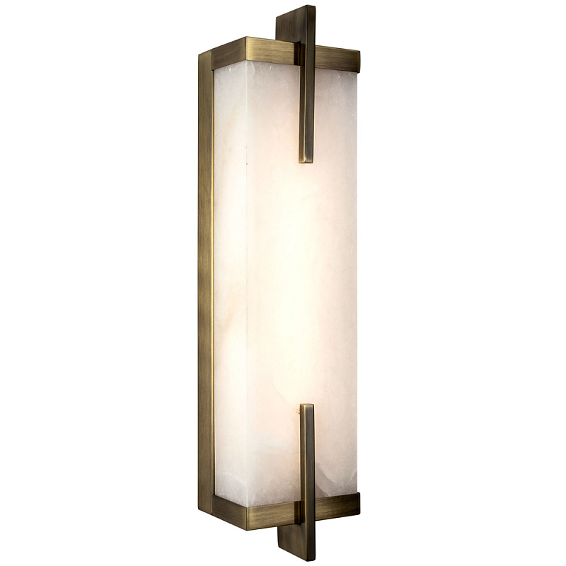       Tommaso Rectangular Bronze Marble Wall Lamp     | Loft Concept 